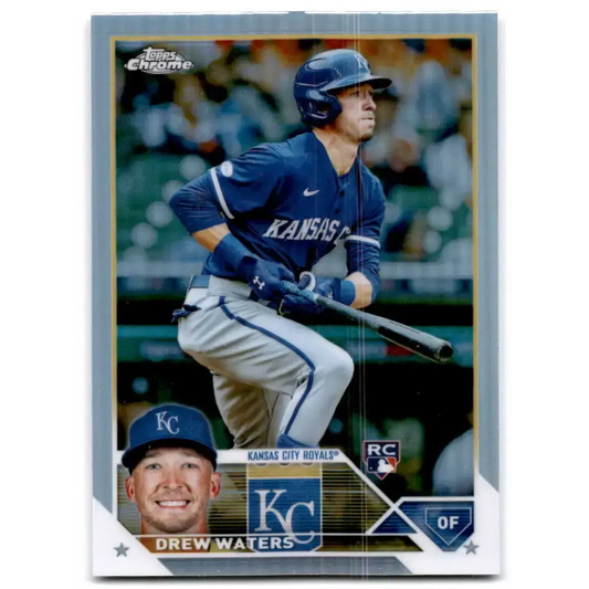 2023 Topps Chrome Refractor #147 Drew Waters NM-MT RC Rookie Kansas City Royals Baseball Card - Baseball Card Single