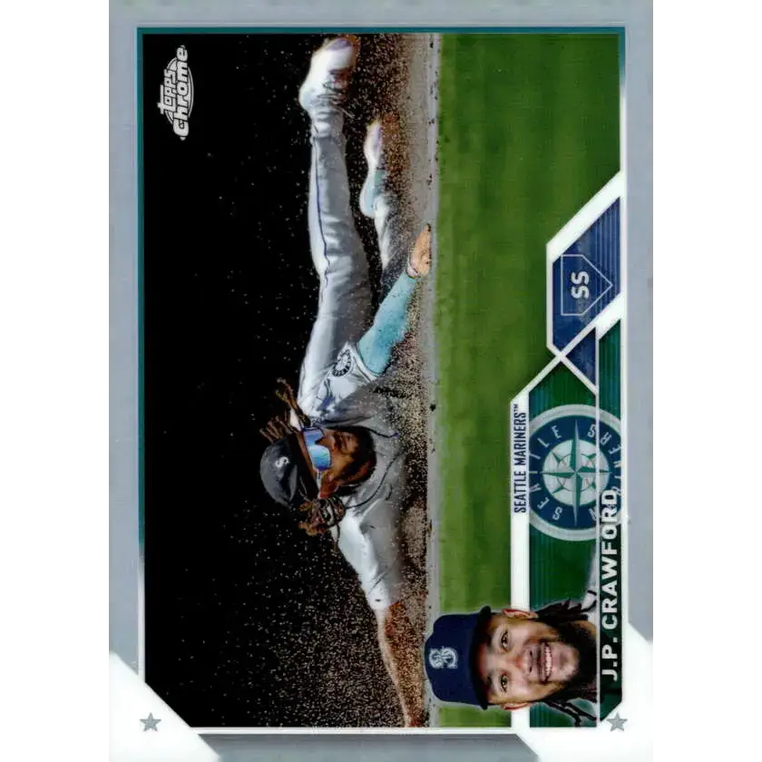 2023 Topps Chrome Refractor #156 J.P. Crawford NM-MT Seattle Mariners Baseball Card - Baseball Card Single