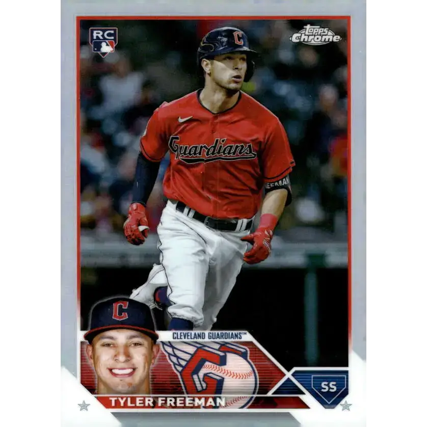 2023 Topps Chrome Refractor #16 Tyler Freeman NM-MT RC Rookie Cleveland Guardians Baseball Card - Baseball Card Single