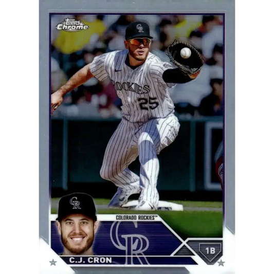 2023 Topps Chrome Refractor #160 C.J. Cron NM-MT Colorado Rockies Baseball Card - Baseball Card Single