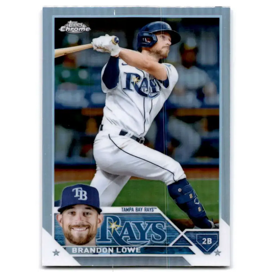 2023 Topps Chrome Refractor #208 Brandon Lowe NM-MT Tampa Bay Rays Baseball Card - Baseball Card Single
