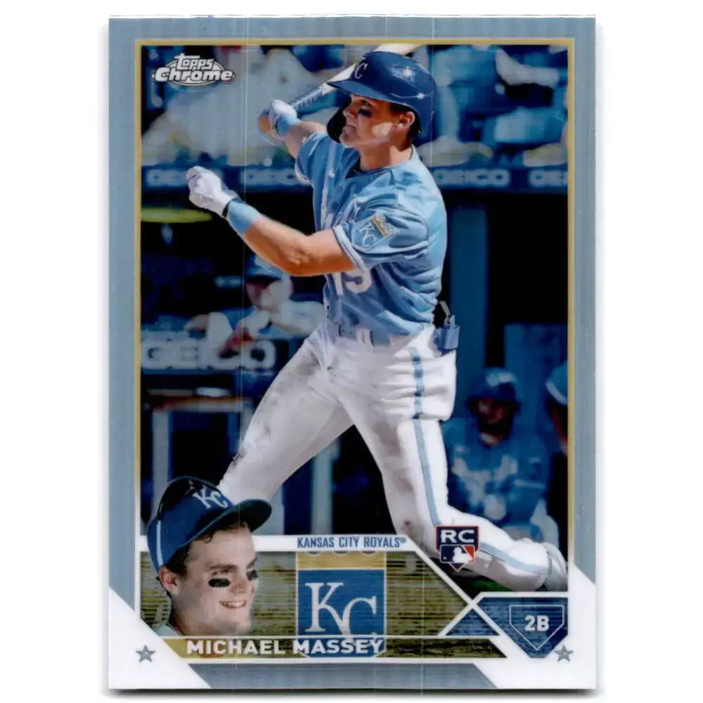 2023 Topps Chrome Refractor #42 Michael Massey NM-MT RC Rookie Kansas City Royals Baseball Card - Baseball Card Single