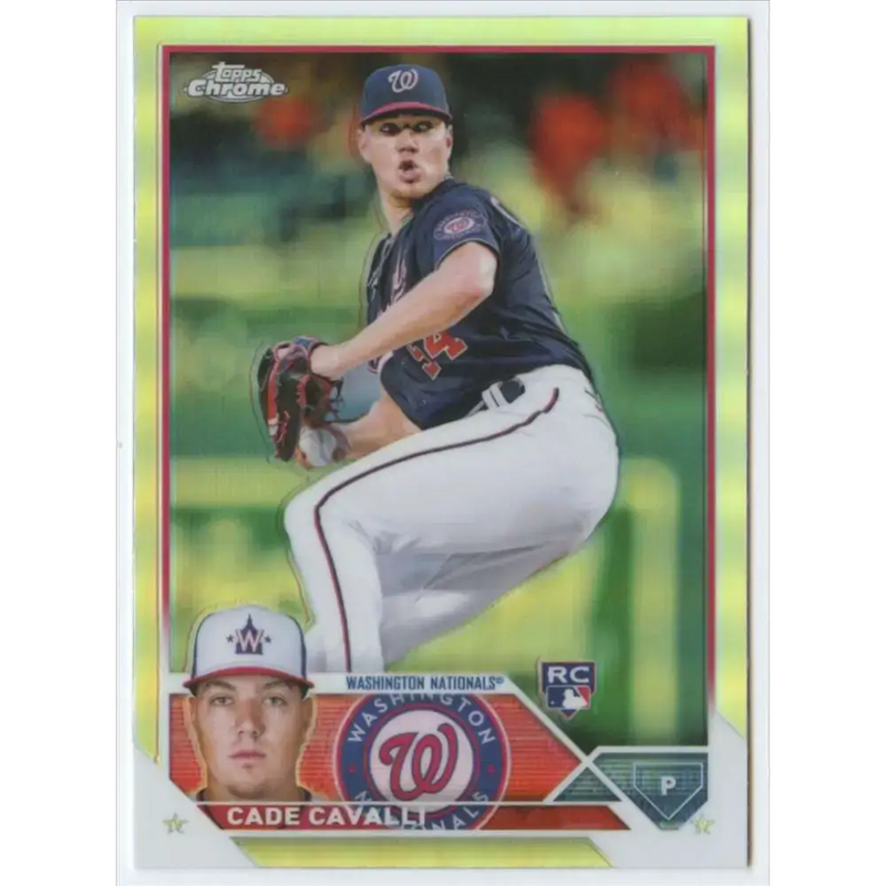 2023 Topps Chrome Refractor #61 Cade Cavalli NM-MT RC Rookie Washington Nationals Baseball Card - Baseball Card Single