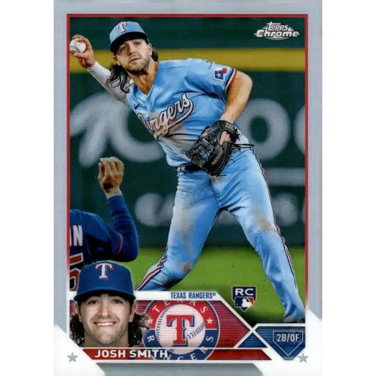 2023 Topps Chrome Refractor #73 Josh Smith NM-MT RC Rookie Texas Rangers Baseball Card - Baseball Card Single