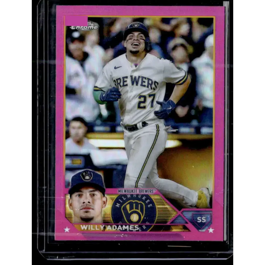2023 Topps Chrome Refractor Pink #144 Dansby Swanson NM-MT Chicago Cubs Baseball Card - Baseball Card Single