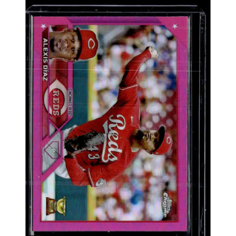 2023 Topps Chrome Refractor Pink #179 Alexis Diaz NM-MT Cincinnati Reds Baseball Card - Baseball Card Single