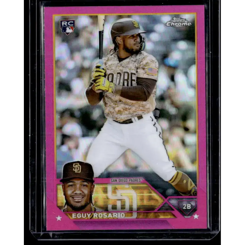 2023 Topps Chrome Refractor Pink #184 Eguy Rosario NM-MT RC Rookie San Diego Padres Baseball Card - Baseball Card Single
