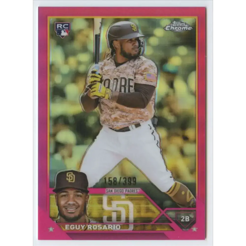 2023 Topps Chrome Refractor Pink #184 Eguy Rosario NM-MT RC Rookie San Diego Padres Baseball Card - Baseball Card Single