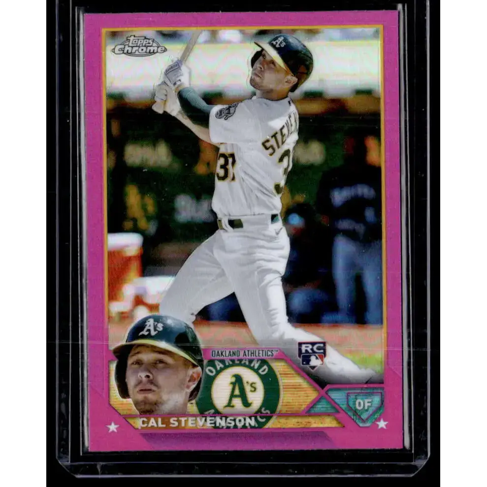 2023 Topps Chrome Refractor Pink #199 Cal Stevenson NM-MT RC Rookie Oakland Athletics Baseball Card - Baseball Card