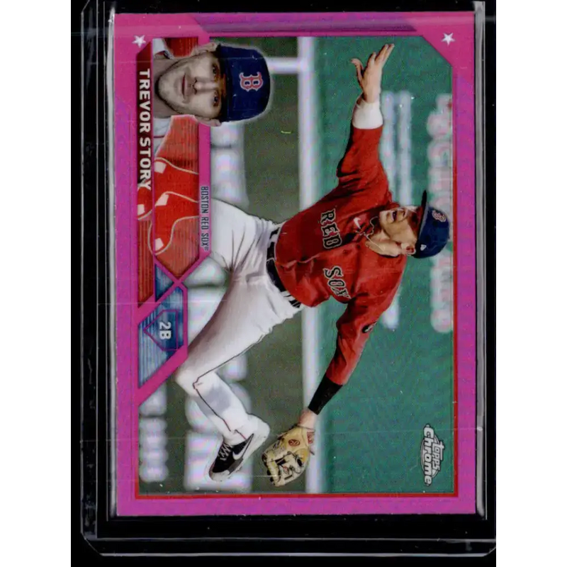 2023 Topps Chrome Refractor Pink #23 Trevor Story NM-MT Boston Red Sox Baseball Card - Baseball Card Single