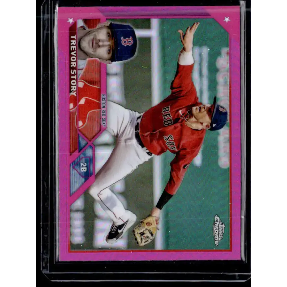 2023 Topps Chrome Refractor Pink #23 Trevor Story NM-MT Boston Red Sox Baseball Card - Baseball Card Single