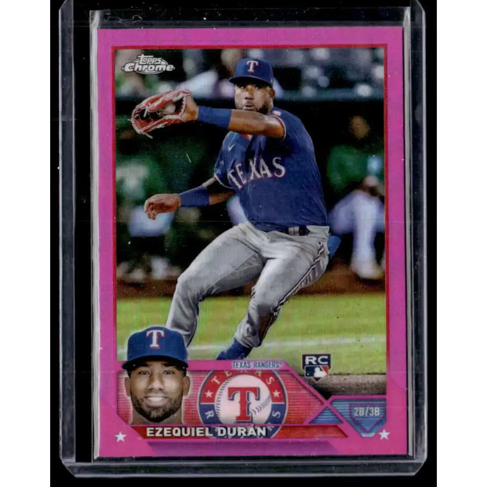 2023 Topps Chrome Refractor Pink #36 Ezequiel Duran NM-MT RC Rookie Texas Rangers Baseball Card - Baseball Card Single