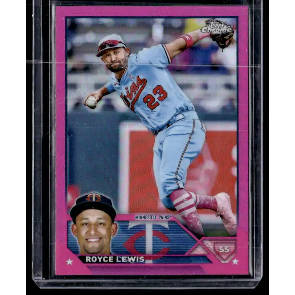 2023 Topps Chrome Refractor Pink #51 Royce Lewis NM-MT Minnesota Twins Baseball Card - Baseball Card Single