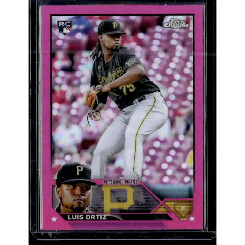 2023 Topps Chrome Refractor Pink #64 Luis Ortiz NM-MT RC Rookie Pittsburgh Pirates Baseball Card - Baseball Card Single