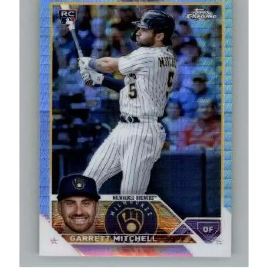 2023 Topps Chrome Refractor Prism #110 Garrett Mitchell NM-MT RC Rookie Milwaukee Brewers Baseball Card - Baseball Card