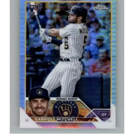 2023 Topps Chrome Refractor Prism #110 Garrett Mitchell NM-MT RC Rookie Milwaukee Brewers Baseball Card - Baseball Card