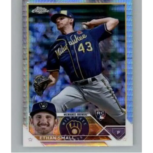 2023 Topps Chrome Refractor Prism #46 Ethan Small NM-MT RC Rookie Milwaukee Brewers Baseball Card - Baseball Card Single