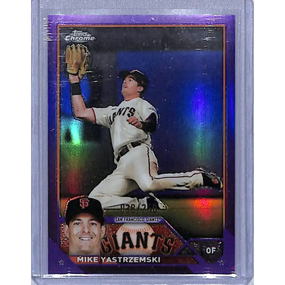 2023 Topps Chrome Refractor Purple #111 Mike Yastrzemski NM-MT /250 San Francisco Giants Baseball Card - Baseball Card