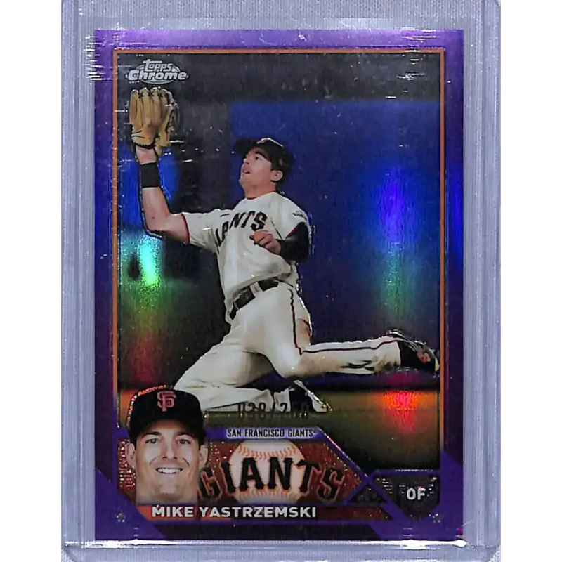 2023 Topps Chrome Refractor Purple #111 Mike Yastrzemski NM-MT /250 San Francisco Giants Baseball Card - Baseball Card