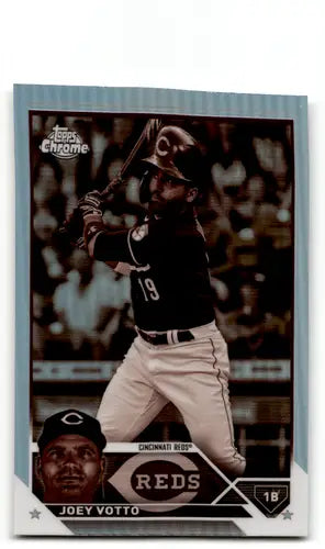 Joey Votto baseball card 2023 Topps Chrome Refractor Sepia Reds ID 59302