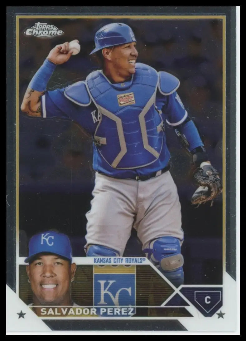 2023 Topps Chrome Salvador Perez 165 Kansas City Royals NM - Baseball Card Single