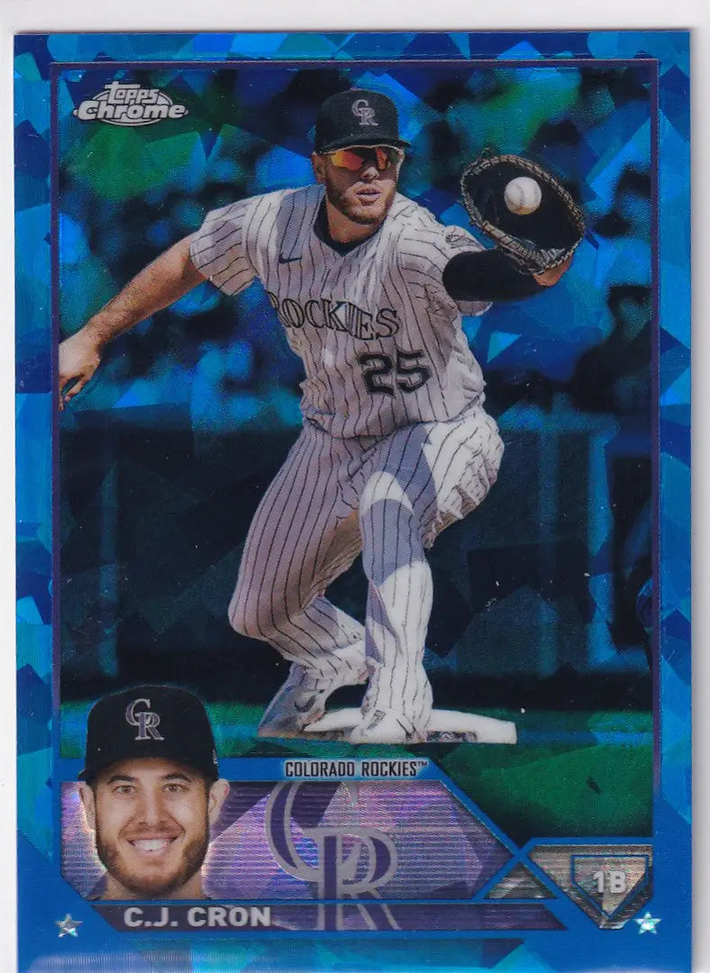 2023 TOPPS CHROME SAPPHIRE #63 CJ CRON- COLORADO ROCKIES - Baseball Card Single