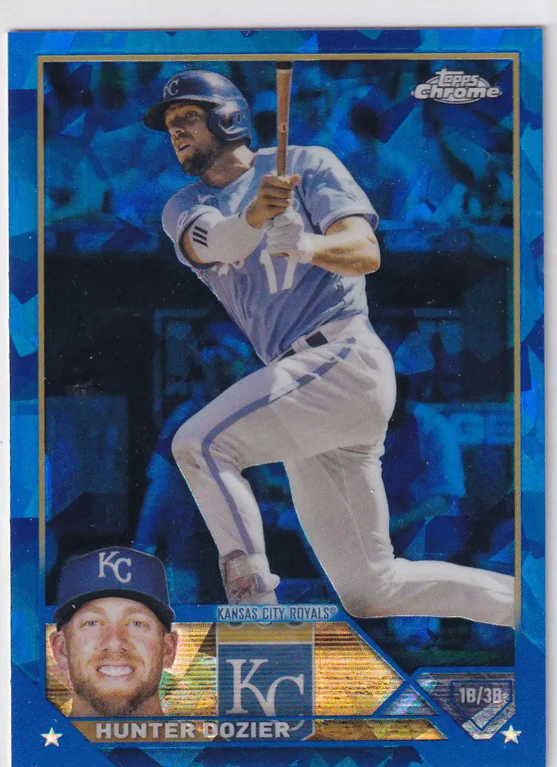 2023 TOPPS CHROME SAPPHIRE #637 HUNTER DOZIER- KANSAS CITY ROYALS - Baseball Card Single
