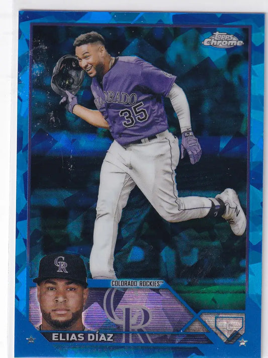 2023 TOPPS CHROME SAPPHIRE #648 ELIAS DIAZ- COLORADO ROCKIES - Baseball Card Single