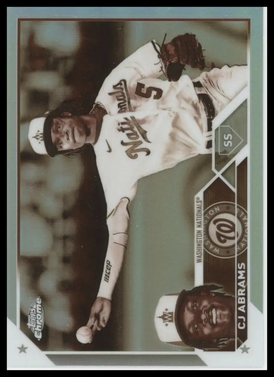 2023 Topps Chrome - Sepia Refractors CJ Abrams 185 Washington Nationals NM - Baseball Card Single