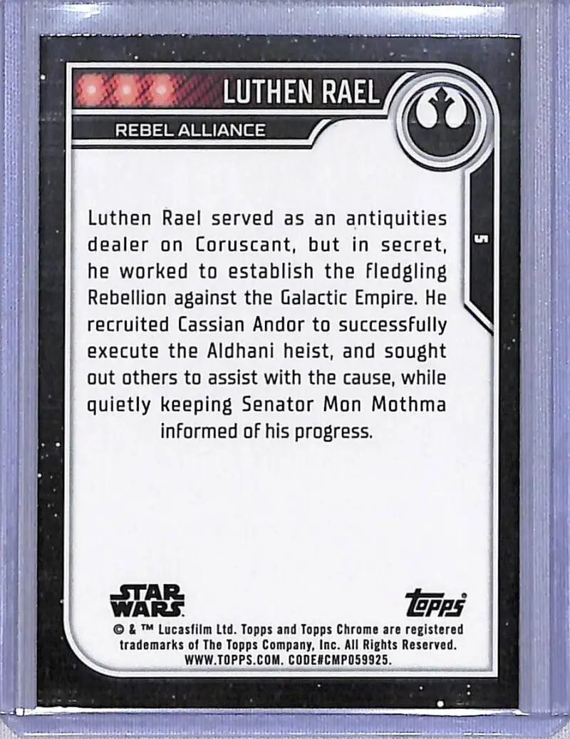 2023 Topps Chrome Star Wars #5 Stellan Skarsgard as Luthen Rael NM-MT NonSport Card - Star Wars Card Single