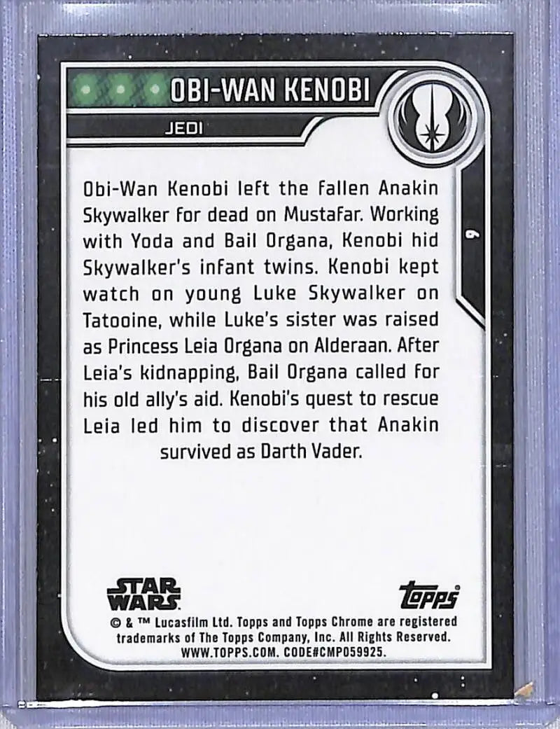 2023 Topps Chrome Star Wars #6 Ewan McGregor as Obi-Wan Kenobi NM-MT NonSport Card - Star Wars Card Single