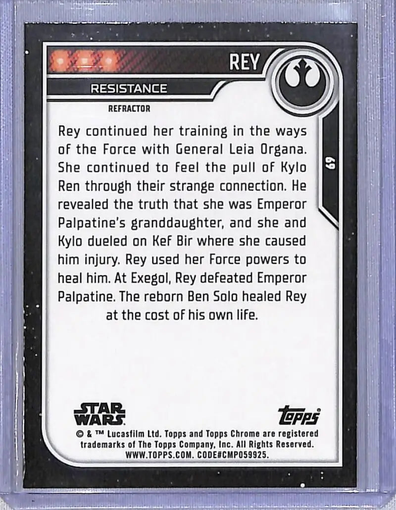 2023 Topps Chrome Star Wars #69 Rey NM-MT - Star Wars Card Single