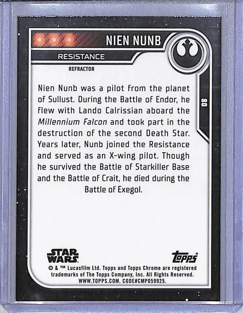 2023 Topps Chrome Star Wars #80 Nien Nunb NM-MT - Star Wars Card Single
