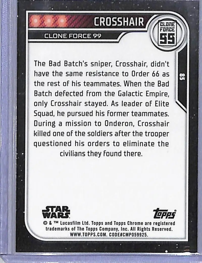 2023 Topps Chrome Star Wars #85 Dee Bradley Baker as Crosshair NM-MT NonSport Card - Star Wars Card Single