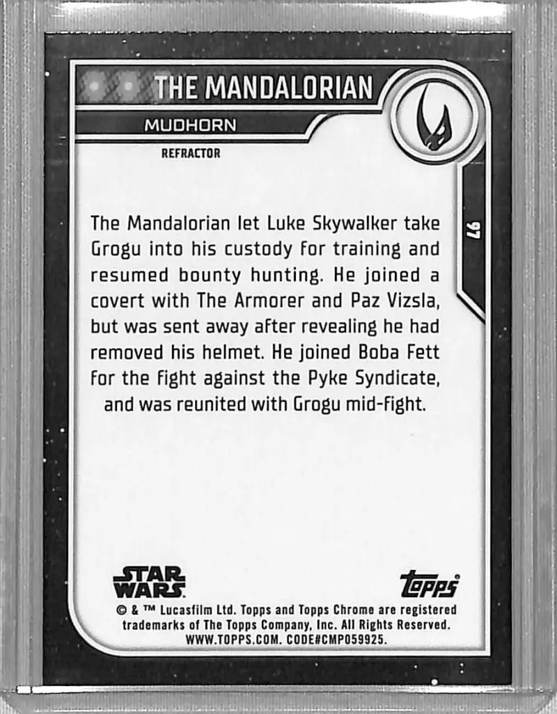 2023 Topps Chrome Star Wars #97 The Mandalorian NM-MT - Star Wars Card Single