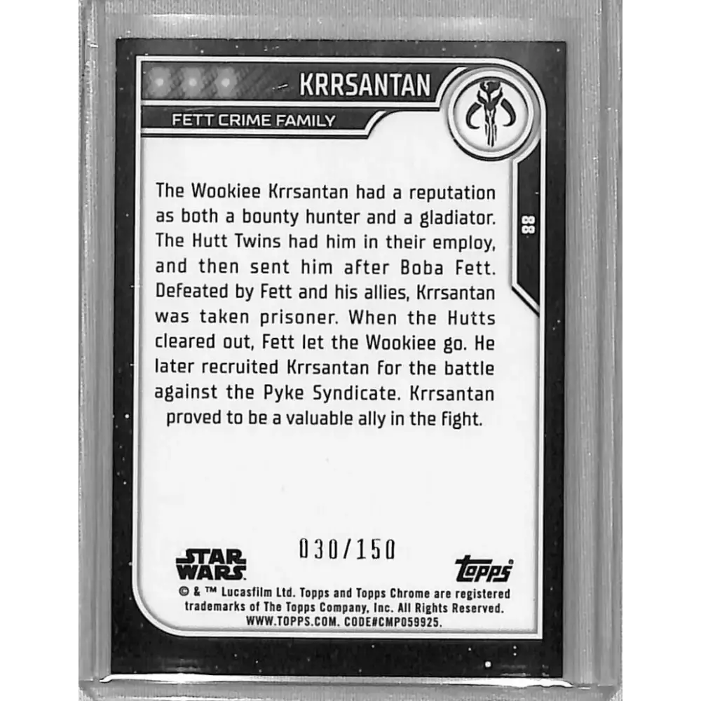 2023 Topps Chrome Star Wars Blue #88 Krrsantan NM-MT 30/150 - Star Wars Card Single
