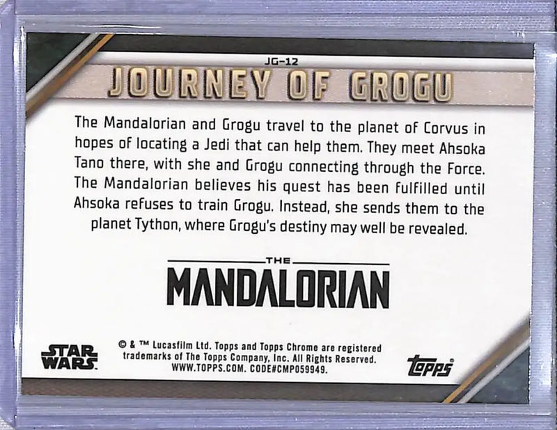 2023 Topps Chrome Star Wars Journey of Grogu #JG-12 Ahsoka Tano Sets Grogu’s Path NM-MT - Star Wars Card Single