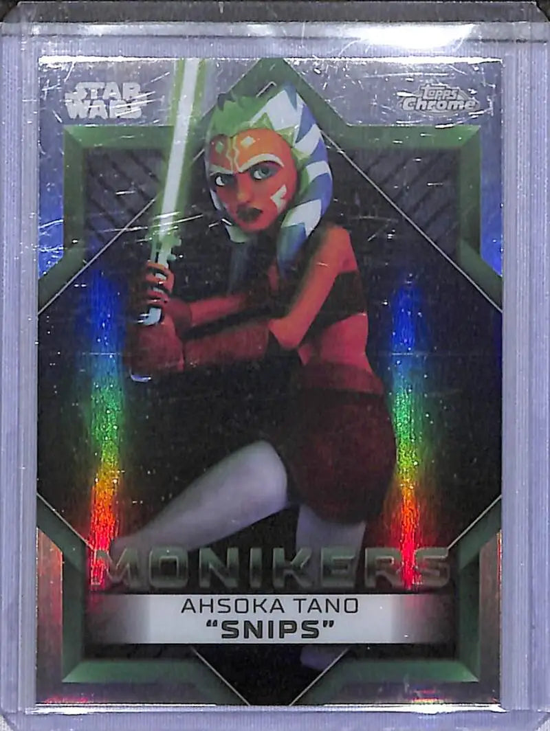 2023 Topps Chrome Star Wars Monikers #M-14 Ahsoka Tano ’Snips’ NM-MT - Star Wars Card Single