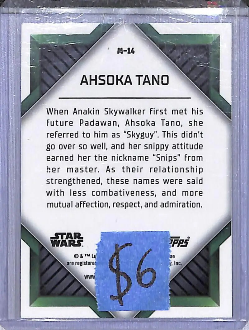 2023 Topps Chrome Star Wars Monikers #M-14 Ahsoka Tano ’Snips’ NM-MT - Star Wars Card Single