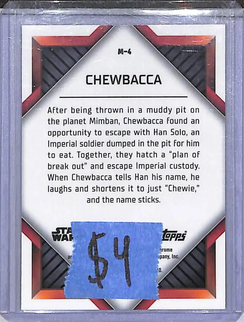 2023 Topps Chrome Star Wars Monikers #M-4 Chewbacca ’Chewie’ NM-MT - Star Wars Card Single