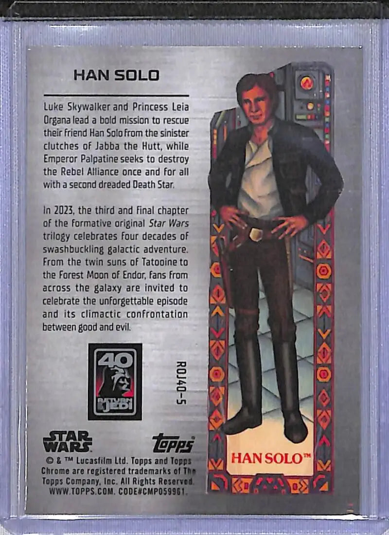 2023 Topps Chrome Star Wars Return Of The Jedi Poster #ROJ40-5 Han Solo NM-MT - Star Wars Card Single
