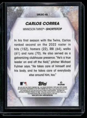 2023 Topps Chrome Stars of MLB Carlos Correa #SMLBC-48 Baseball - Baseball Card Single