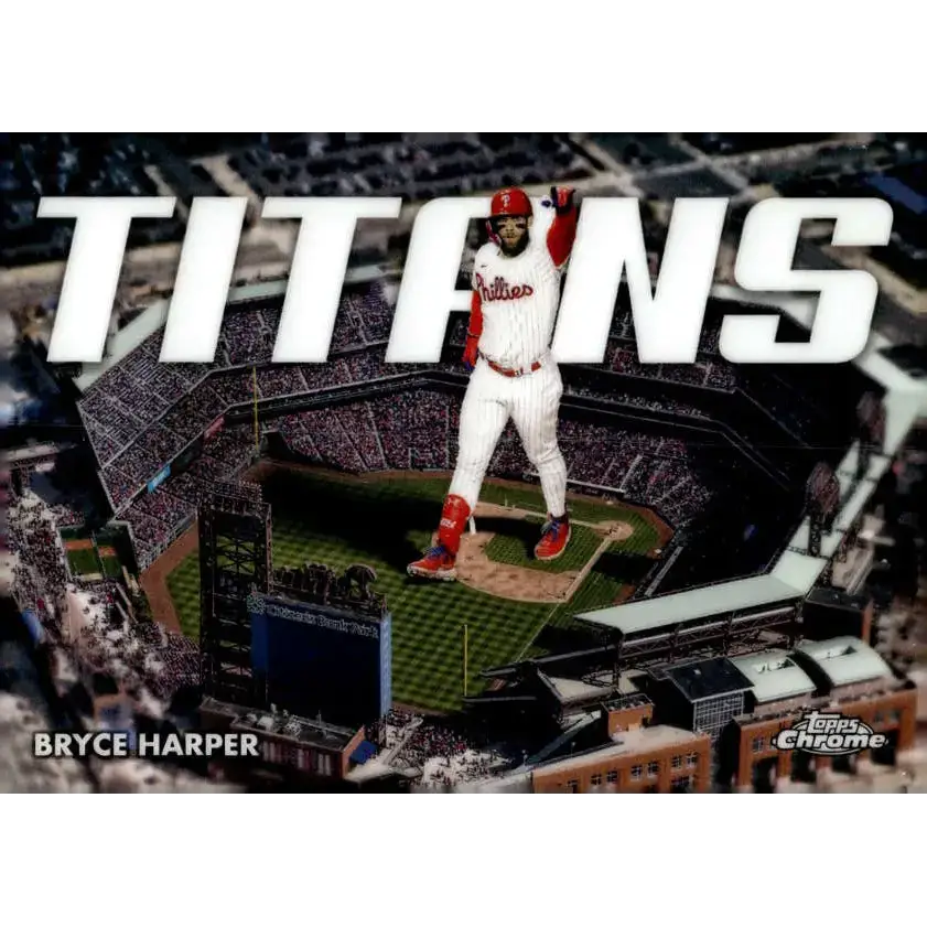 2023 Topps Chrome Titans Refractor #CT-2 Bryce Harper NM-MT Philadelphia Phillies Baseball Card - Baseball Card Single