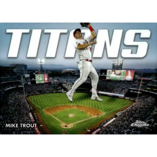 2023 Topps Chrome Titans Refractor #CT-3 Mike Trout NM-MT Los Angeles Angels Baseball Card - Baseball Card Single