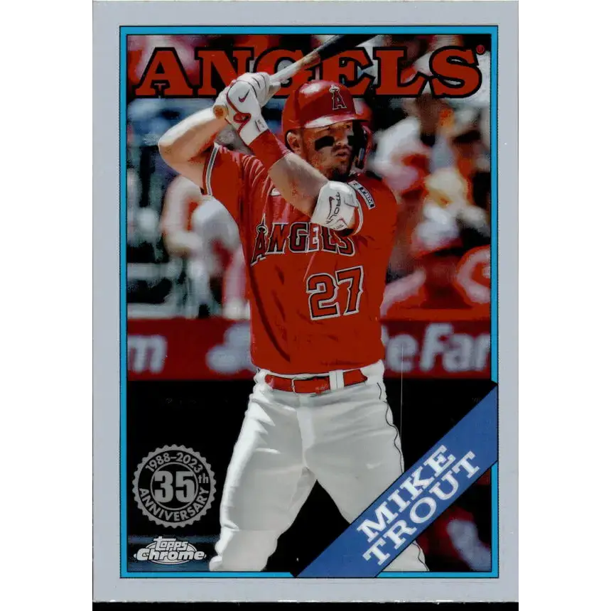 2023 Topps Chrome Update 1988 Baseball Refractor #88CU-2 Mike Trout NM-MT Los Angeles Angels Baseball Card - Baseball
