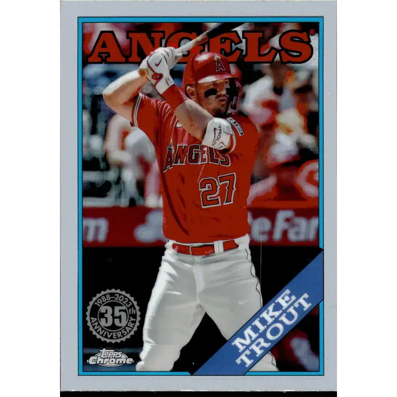 2023 Topps Chrome Update 1988 Baseball Refractor #88CU-2 Mike Trout NM-MT Los Angeles Angels Baseball Card - Baseball