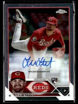 2023 Topps Chrome Update #AC-LS Levi Stoudt Autographs - Baseball Card Single