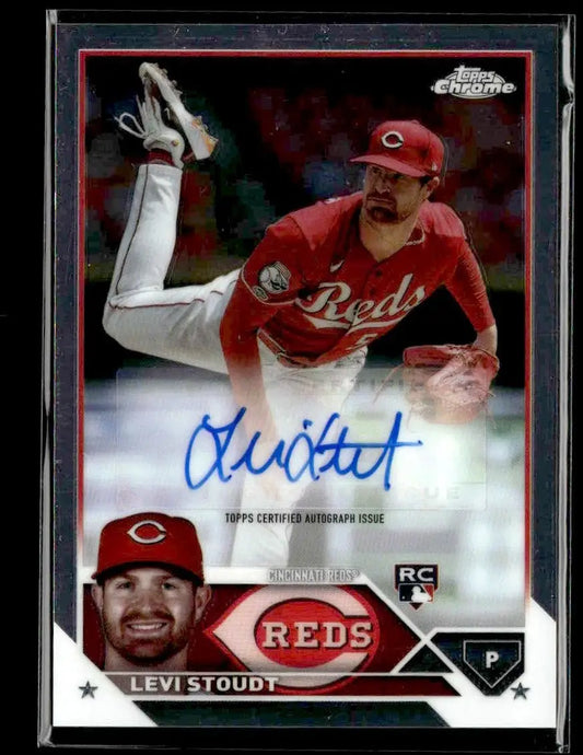 2023 Topps Chrome Update #AC-LS Levi Stoudt Autographs - Baseball Card Single