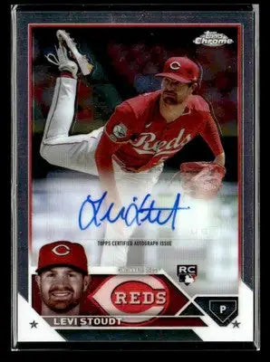 2023 Topps Chrome Update #AC-LS Levi Stoudt Autographs - Baseball Card Single