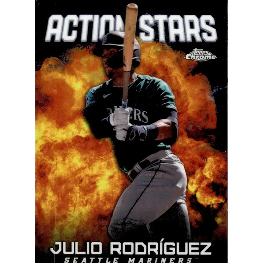 2023 Topps Chrome Update Action Stars Refractor #ASC-20 Julio Rodriguez NM-MT Seattle Mariners Baseball Card - Baseball